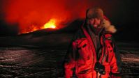 At an erupting volcano in Iceland - 2010