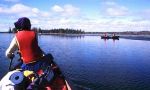 Canoeing on the lake of Sami people